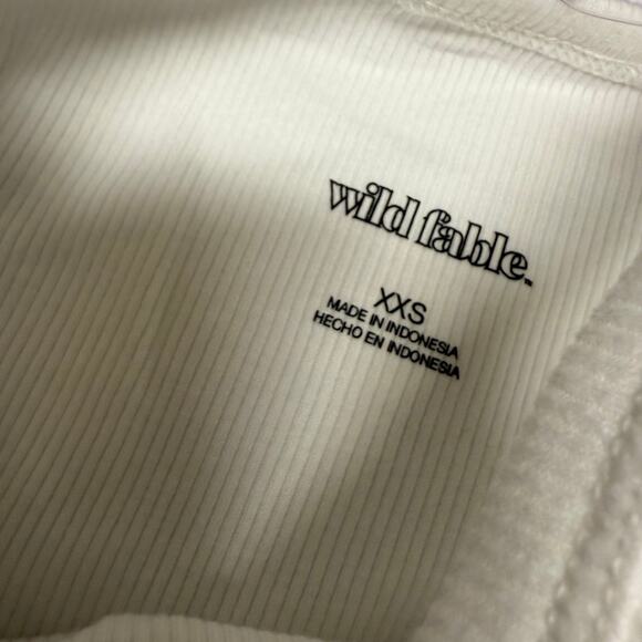 Wild Fable White Sleeveless Fitted Crop Tank Sz XXS New Ribbed Knit Tank - Picture 3 of 5